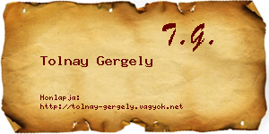 Tolnay Gergely névjegykártya